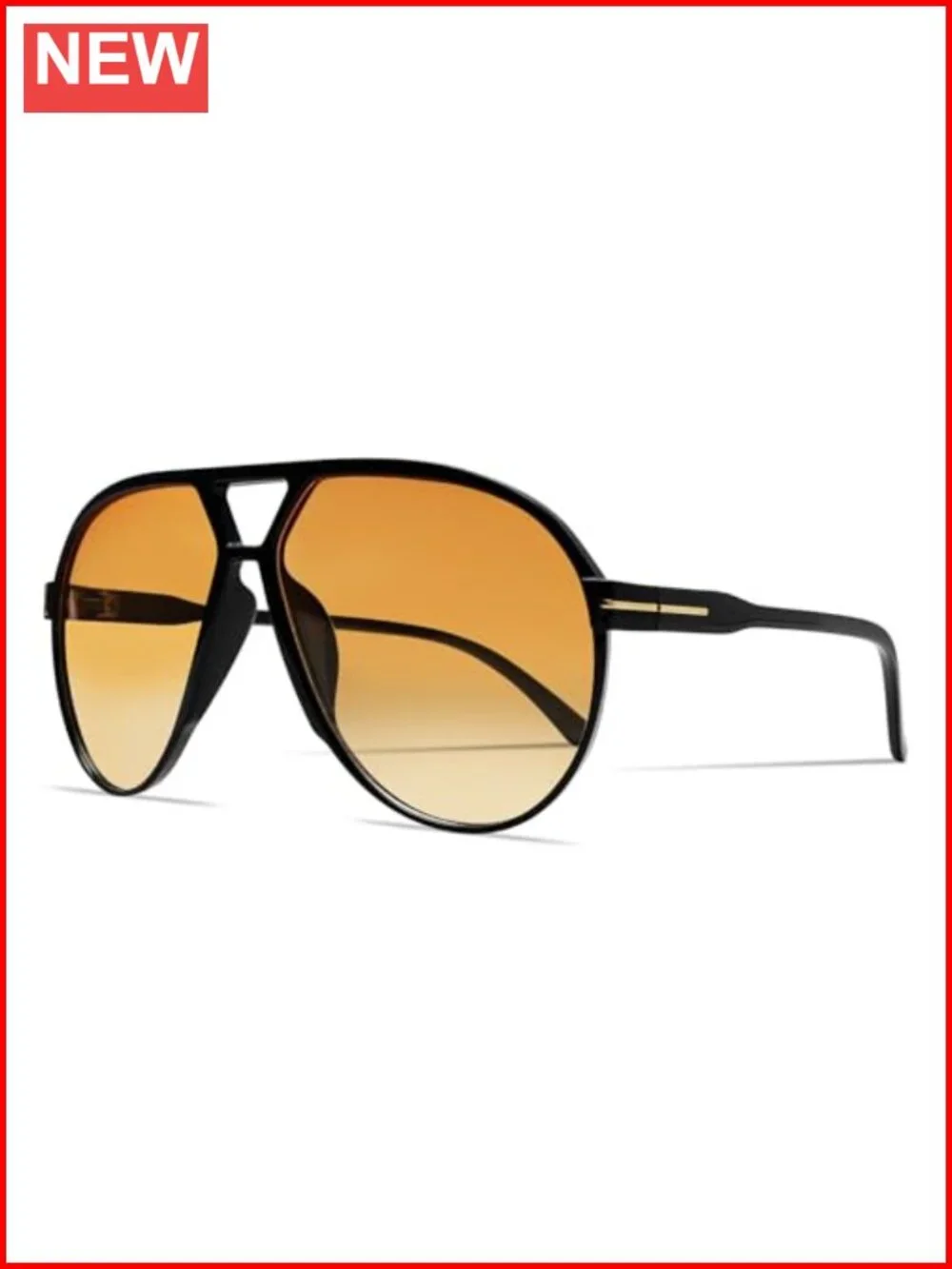 Retro Square Aviator Sunglasses - UV Protection, Lightweight, 5.11in Frame